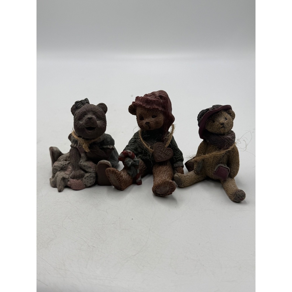 Sarah's Attic Teddy Bear Figurines Set of 3 Limited Edition Belinda Resin USA